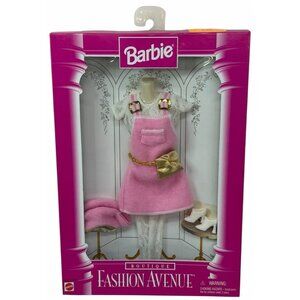 NIB Vintage Barbie Fashion Avenue Boutique Outfit #14980 Pink Overalls Dress